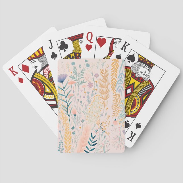 Wildblume rustikal spielkarten (Rückseite)
