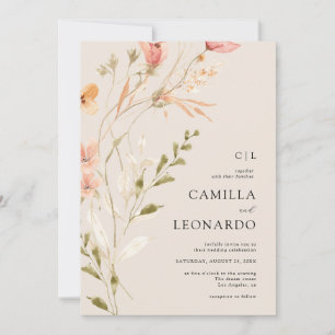 Wildblume Rustikale Wildblume Hochzeit Einladung