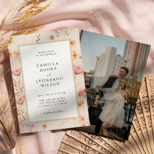 Wildblume Rustikale Wildblume Hochzeit Foto Einladung