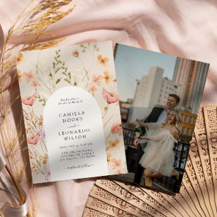 Wildblume Rustikale Wildblume Hochzeit Foto Einladung