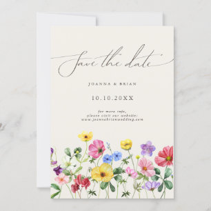 Wildblume Rustikaler Chic Floral Boho Save the Dat Date