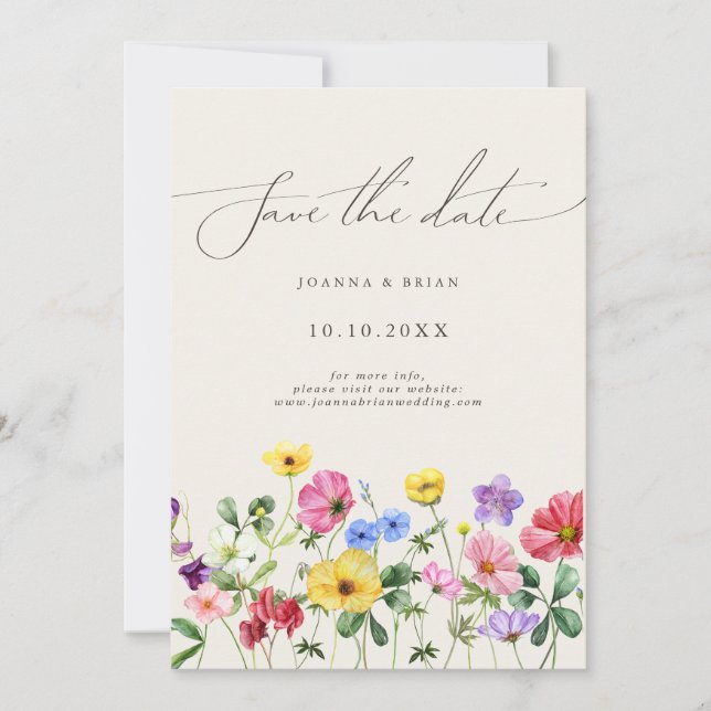 Wildblume Rustikaler Chic Floral Boho Save the Dat Save The Date (Vorderseite)