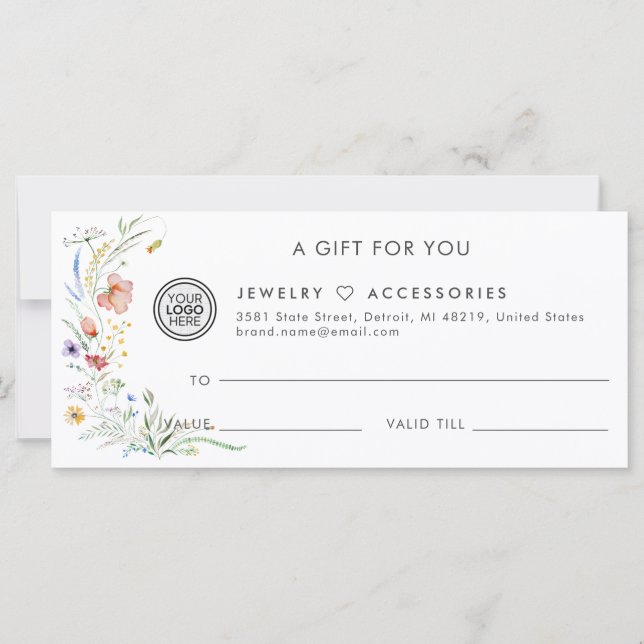 Wildblume Salon Store Geschenkgutschein (Vorderseite)