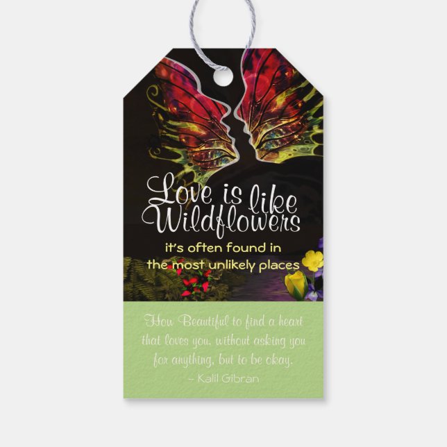 Wildblume Save the Date Tags Geschenkanhänger (Rückseite)
