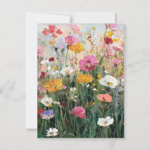 Wildblume Schattenfarbene Ölgemälde Postkarte