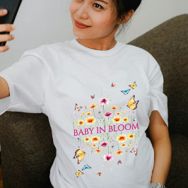 Wildblume Schmetterling Baby in blühender Mama zu Große Größe T-Shirt