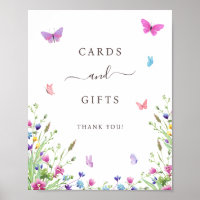Wildblume Schmetterlingsgeschenke und Karten signi