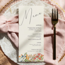 Wildblume Script Modern Wedding Menu