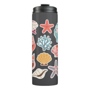 Wildblume Seashell Clam Summer Vibes Floral Beach Thermosbecher