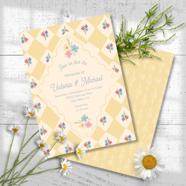 Wildblume Seed Packet handgezeichnete Hochzeit Einladung (Von Creator hochgeladen)