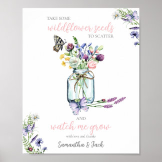 Wildblume Seed Station Butterfly Mason Jar Poster