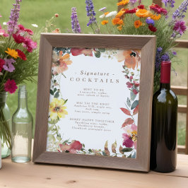 Wildblume Signature Cocktail Menü Poster