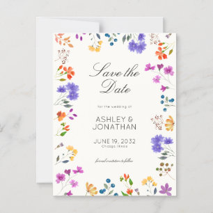 Wildblume Soft White Wedding Save the Date Magnet