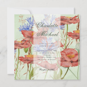 Wildblume Sommerhochzeit Einladung