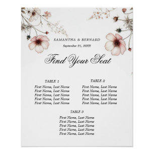 Wildblume Sommerminimalistische Sitzplakette Poster