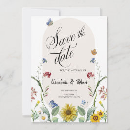 Wildblume Sonnenblumen Schmetterlinge Save the Dat Save The Date