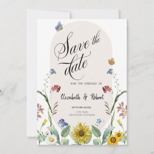 Wildblume Sonnenblumen Schmetterlinge Save the Dat Save The Date