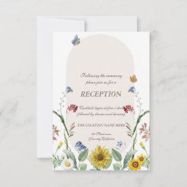 Wildblume Sonnenblumenschmetterlinge Hochzeit Einladung