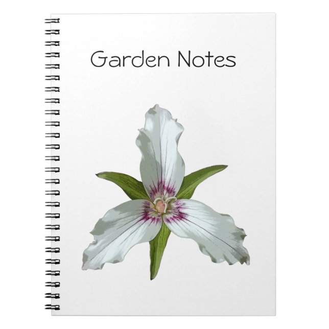 Wildblume-Spiral-Notebook aus poliertem Trillium Notizblock (Vorderseite)