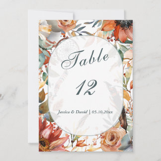 Wildblume Spirit Boho Wedding Tischnummer