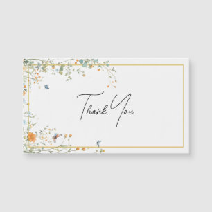 Wildblume Spray mit Elegant Script Vielen Dank Magnetkarte