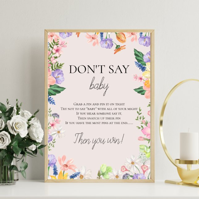 Wildblume Spring Baby Dusche Say Baby Game nicht Fotodruck (Von Creator hochgeladen)