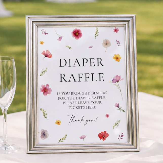 Wildblume Spring Baby Dusche Windeln Raffle Game Poster (Von Creator hochgeladen)