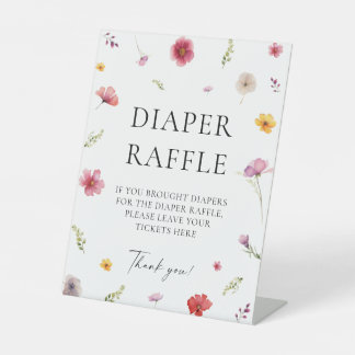 Wildblume Spring Baby Dusche Windeln Raffle Game Sockelschild