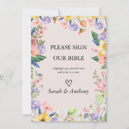 Wildblume Spring Bible Guest Book Wedding Einladung