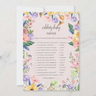 Wildblume Spring Celebrity Baby Names Game Card Einladung