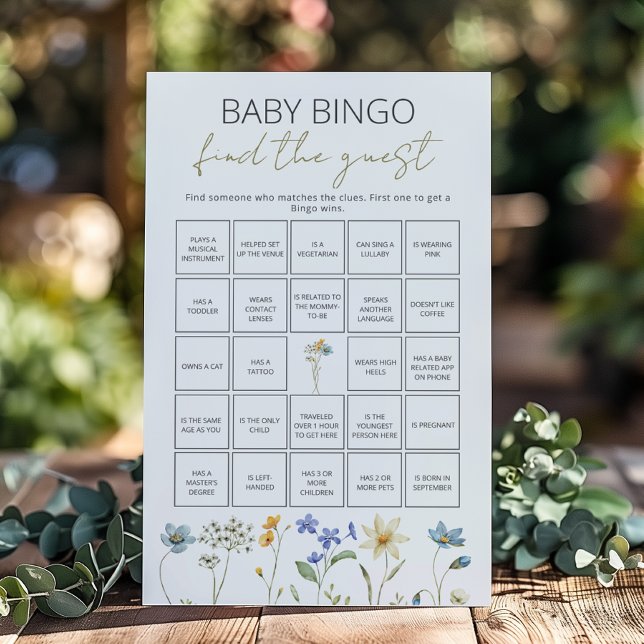 Wildblume Spring Floral Baby Bingo Finden Sie den  (Von Creator hochgeladen)