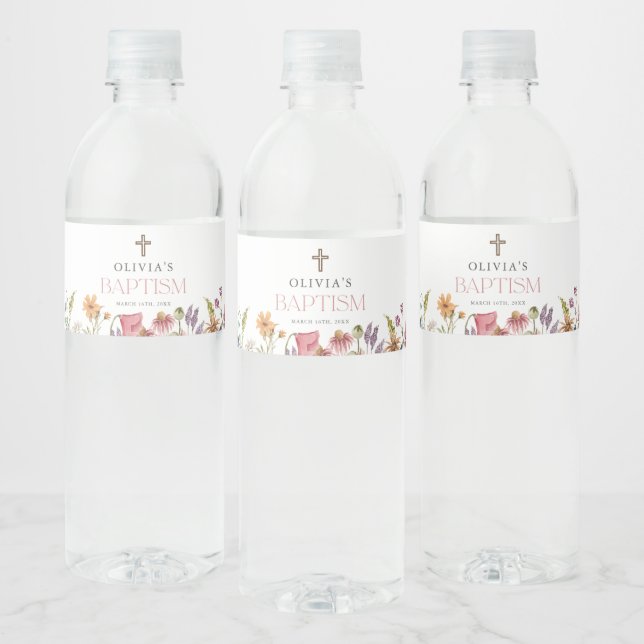 Wildblume Spring Floral Girl Taufe Party (Flaschen)