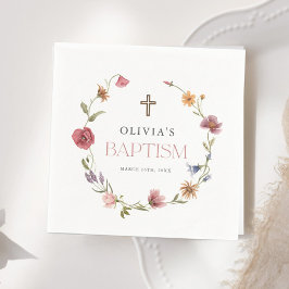 Wildblume Spring Floral Girl Taufe Party Serviette