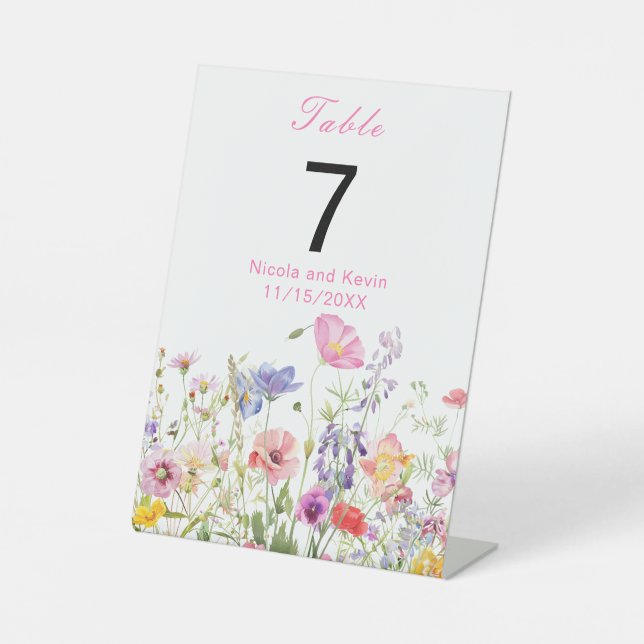 Wildblume Spring Floral Table Sockelschild (Vorderseite)