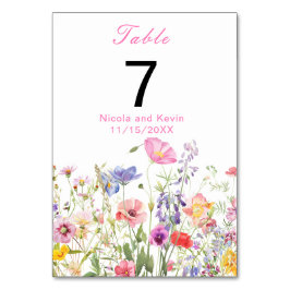 Wildblume Spring Floral Table Tischnummer