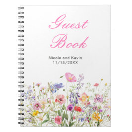 Wildblume Spring Floral Wedding Guest Book Notizblock