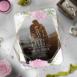 Wildblume Spring Foto Hochzeit speichern das Datum Magnet