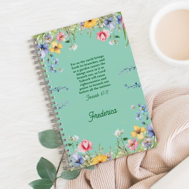 Wildblume Spring Garden Bibel Verse Personalisiert Notizbuch (Von Creator hochgeladen)
