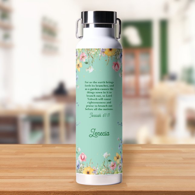 Wildblume Spring Garden Bibel Verse Personalisiert Trinkflasche (Von Creator hochgeladen)