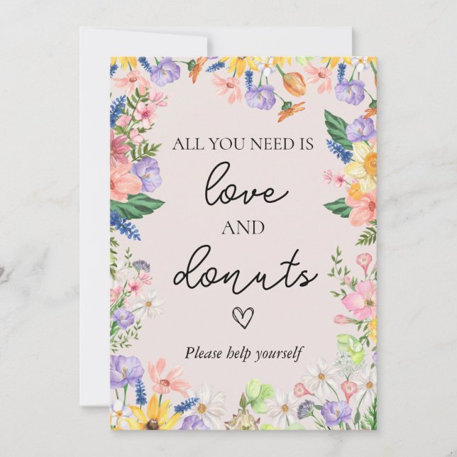 Wildblume Spring Liebe und Dount Wedding Card Einladung (Vorderseite)