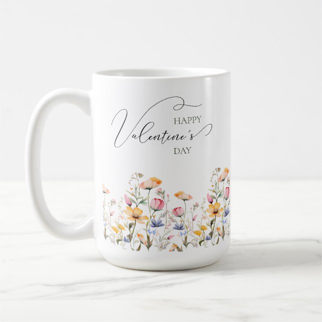 Wildblume Spring Meadow Valentinstag Kaffeetasse (Links)