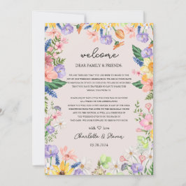 Wildblume Spring Welcome Letter & Timeline Card Einladung