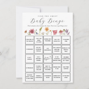 Wildblume Suchen Sie die Baby Bingo Game Card Einladung