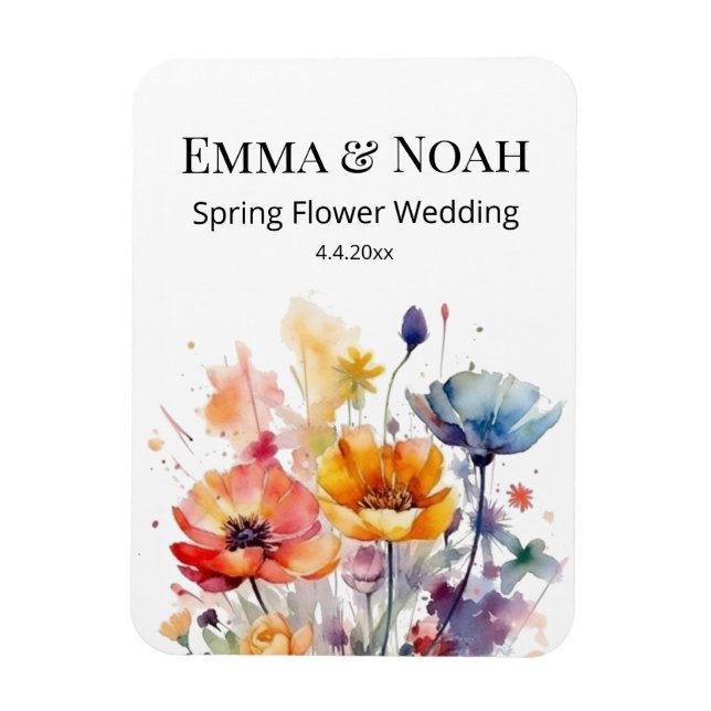 Wildblume Symphonie: Buntes Frühlingswasser Magnet (Vertikal)