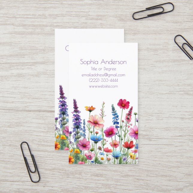 Wildblume Symphony-Business Cards Visitenkarte (Vorderseite/Rückseite Beispiel)