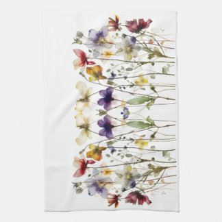 Wildblume Symphony: Vibranly Watercolor Art Geschirrtuch