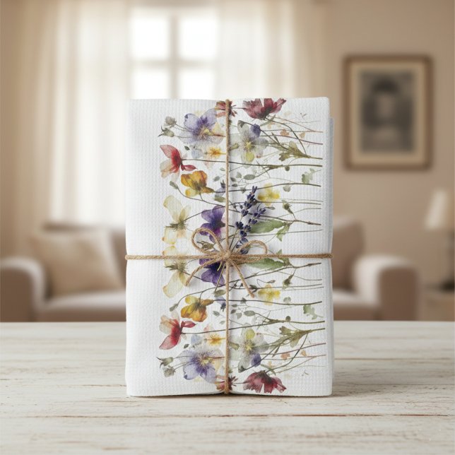 Wildblume Symphony: Vibranly Watercolor Art Geschirrtuch (Von Creator hochgeladen)