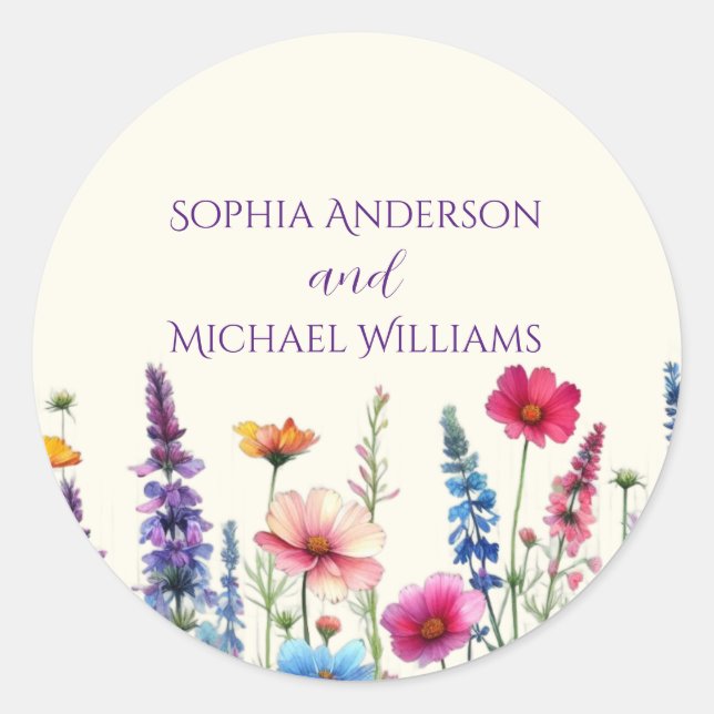 Wildblume Symphony - Wedding Stickers (Vorderseite)