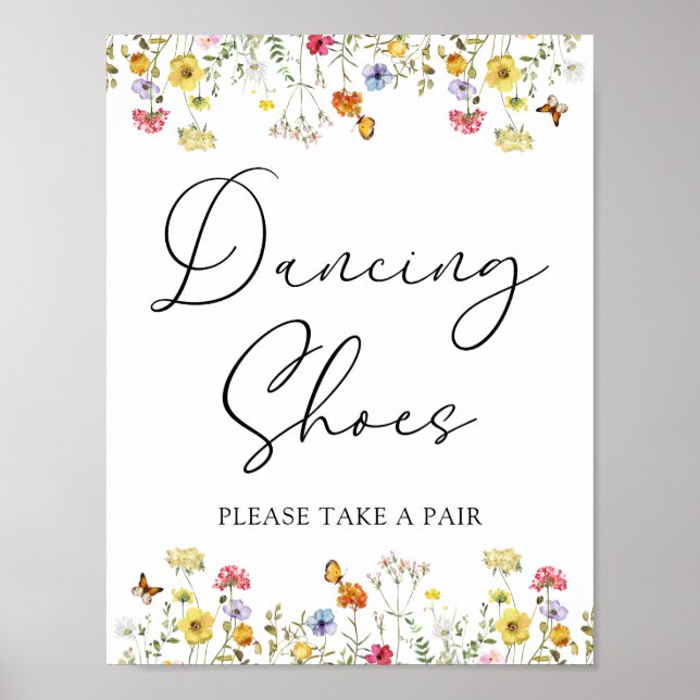 Wildblume-Tanzschuhe feiern Hochzeit Poster (Vorne)