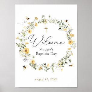 Wildblume Taufe oder Community Welcome Foam Board Poster